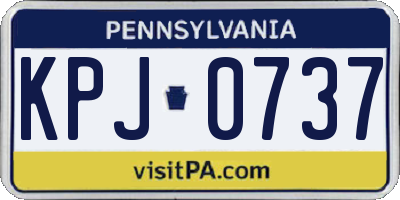 PA license plate KPJ0737