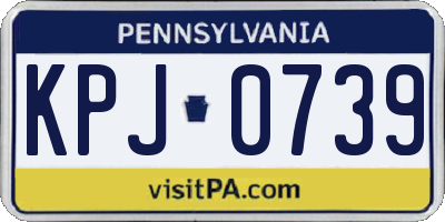 PA license plate KPJ0739