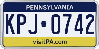 PA license plate KPJ0742