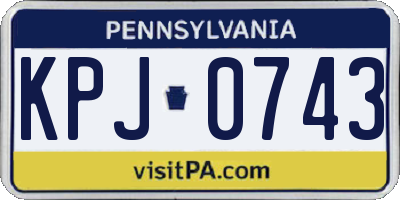 PA license plate KPJ0743