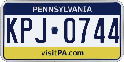 PA license plate KPJ0744