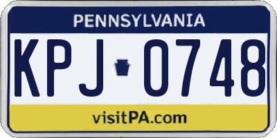 PA license plate KPJ0748