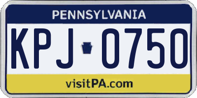 PA license plate KPJ0750