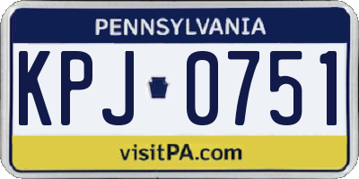 PA license plate KPJ0751