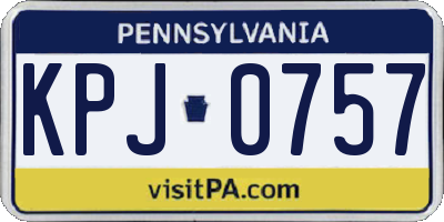 PA license plate KPJ0757
