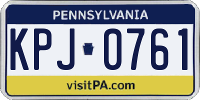 PA license plate KPJ0761