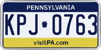 PA license plate KPJ0763