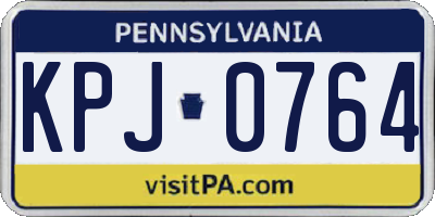 PA license plate KPJ0764