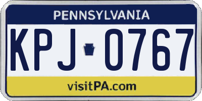 PA license plate KPJ0767