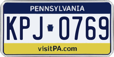 PA license plate KPJ0769
