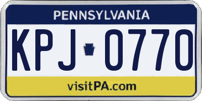 PA license plate KPJ0770