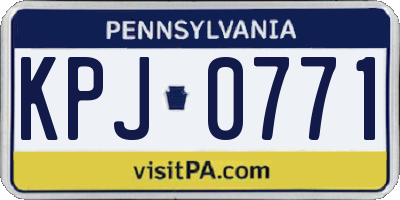 PA license plate KPJ0771