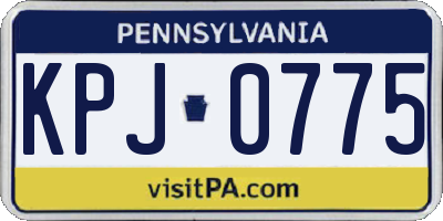 PA license plate KPJ0775