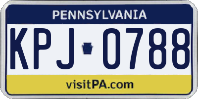 PA license plate KPJ0788