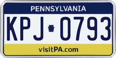 PA license plate KPJ0793