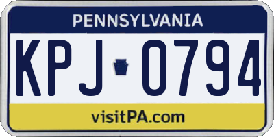 PA license plate KPJ0794