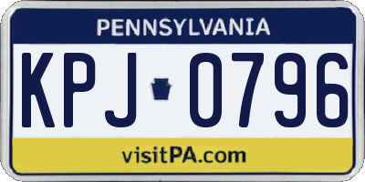 PA license plate KPJ0796