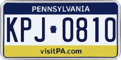 PA license plate KPJ0810