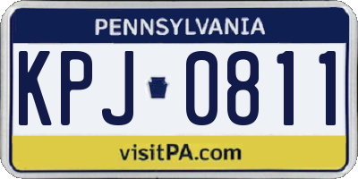 PA license plate KPJ0811