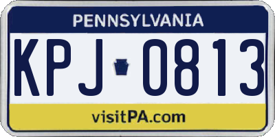 PA license plate KPJ0813