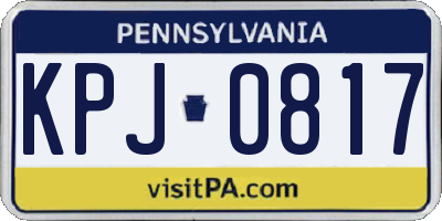 PA license plate KPJ0817