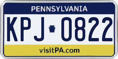 PA license plate KPJ0822