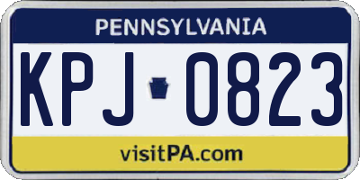 PA license plate KPJ0823