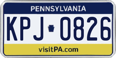 PA license plate KPJ0826