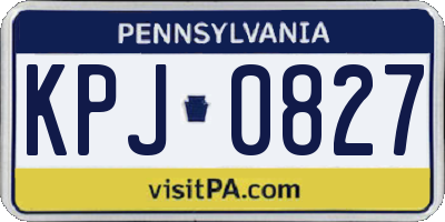 PA license plate KPJ0827