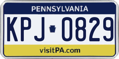 PA license plate KPJ0829