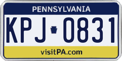 PA license plate KPJ0831