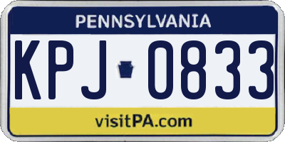 PA license plate KPJ0833