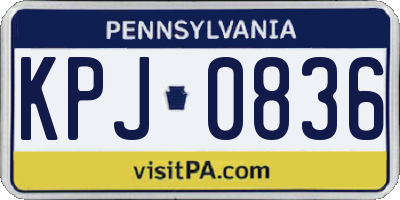 PA license plate KPJ0836