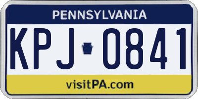 PA license plate KPJ0841