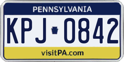 PA license plate KPJ0842