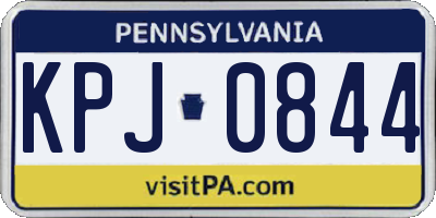 PA license plate KPJ0844