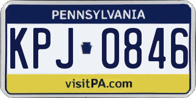 PA license plate KPJ0846