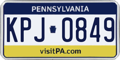 PA license plate KPJ0849