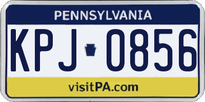 PA license plate KPJ0856