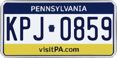 PA license plate KPJ0859