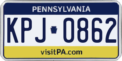 PA license plate KPJ0862