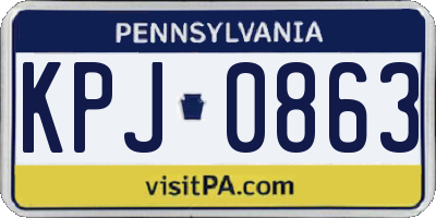 PA license plate KPJ0863