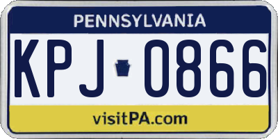 PA license plate KPJ0866