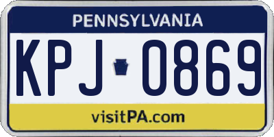 PA license plate KPJ0869