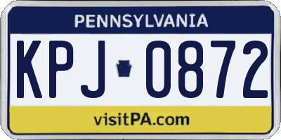 PA license plate KPJ0872