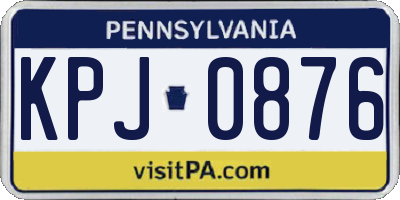 PA license plate KPJ0876