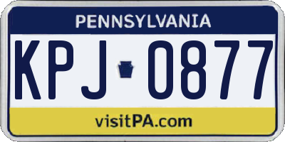 PA license plate KPJ0877