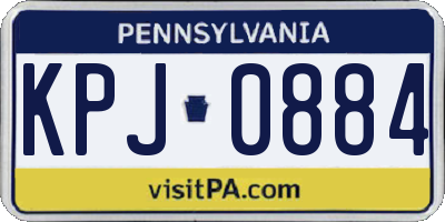 PA license plate KPJ0884
