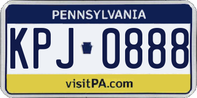 PA license plate KPJ0888