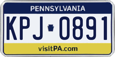 PA license plate KPJ0891